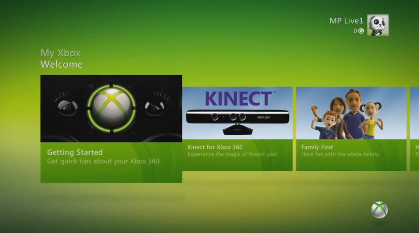 Nuova dashboard Xbox 360 per Kinect dash