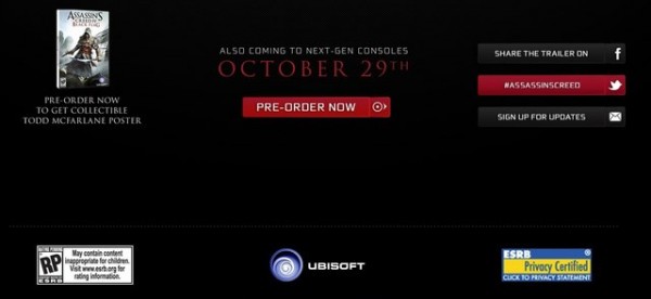 Assassin's Creed 4 Black Flag arriverà il 29 ottobre ed anche su next-gen?