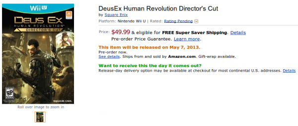 Deus Ex Human Revolution in arrivo su Wii U