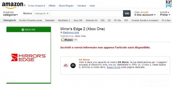 Mirror's Edge 2 comparso su Amazon.it